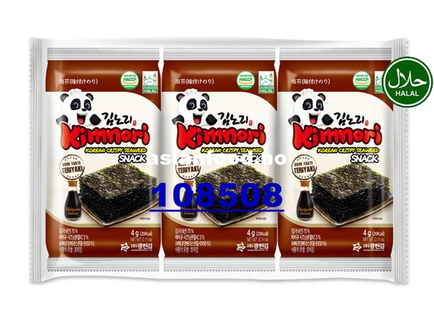 KIMNORI Korean crispy seaweed - Teriyaki Rong bien an lien (chips) 24x(3x4g)  KR 